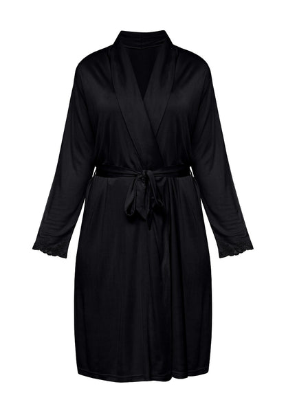 Silk viscose dressing gown Silk Blend Black