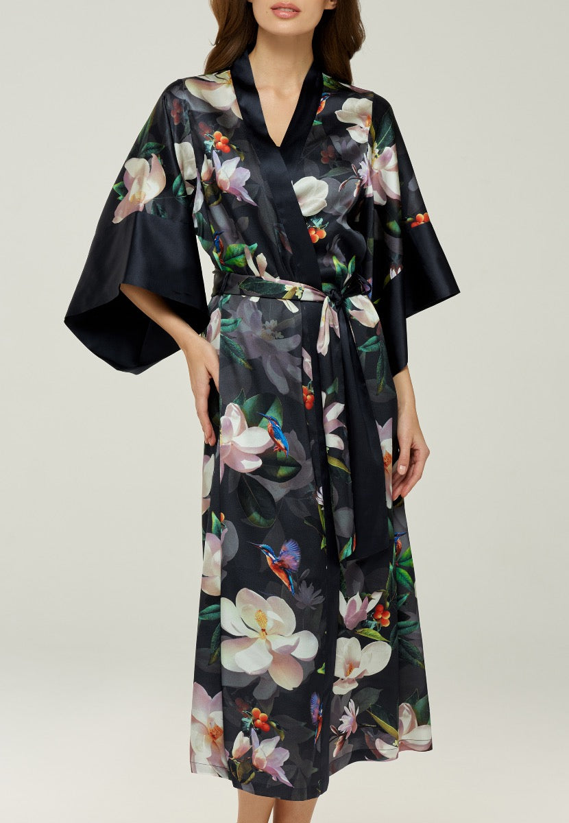 Silk Kimono Silk Road Black