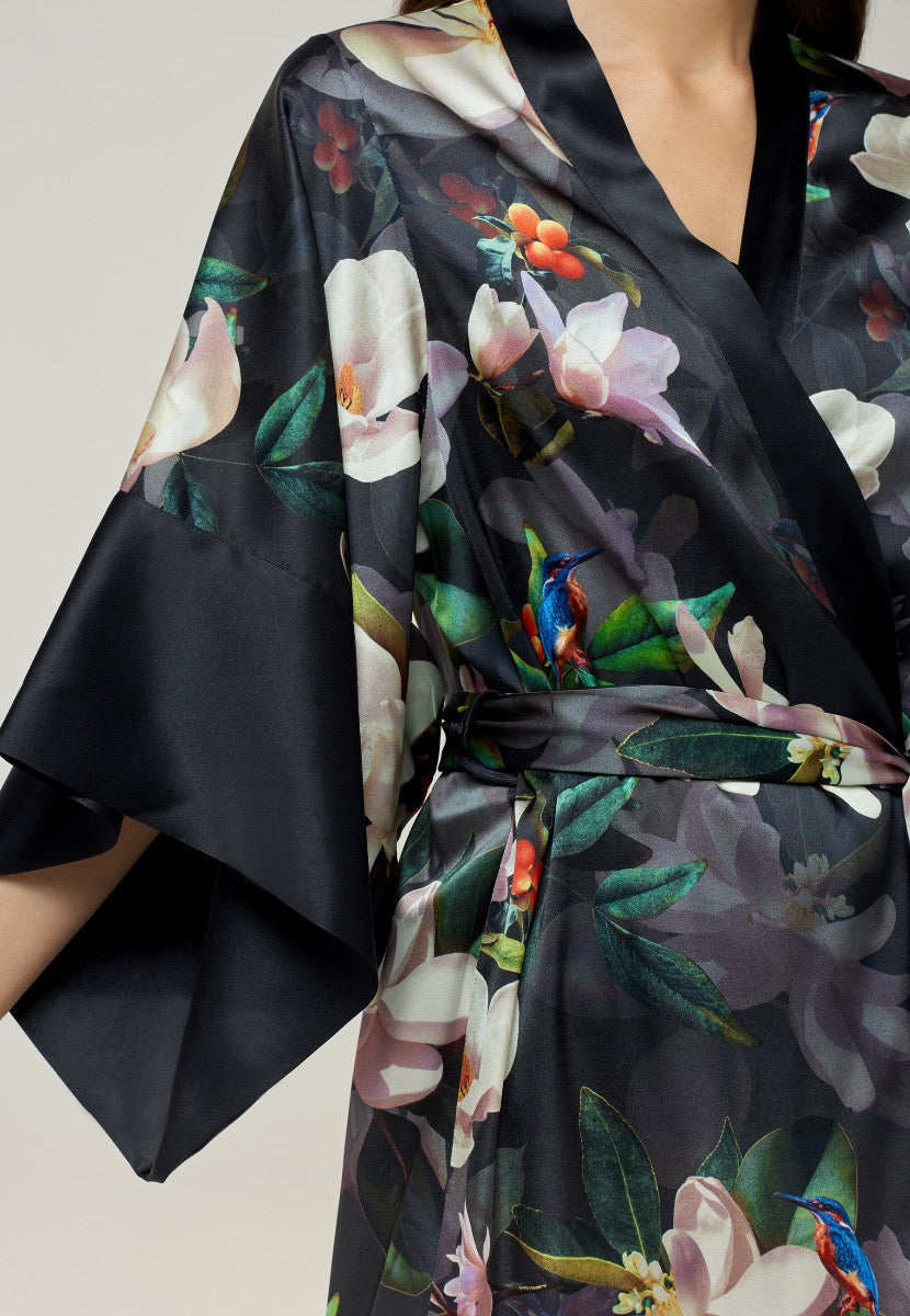 Silk Kimono Silk Road Black