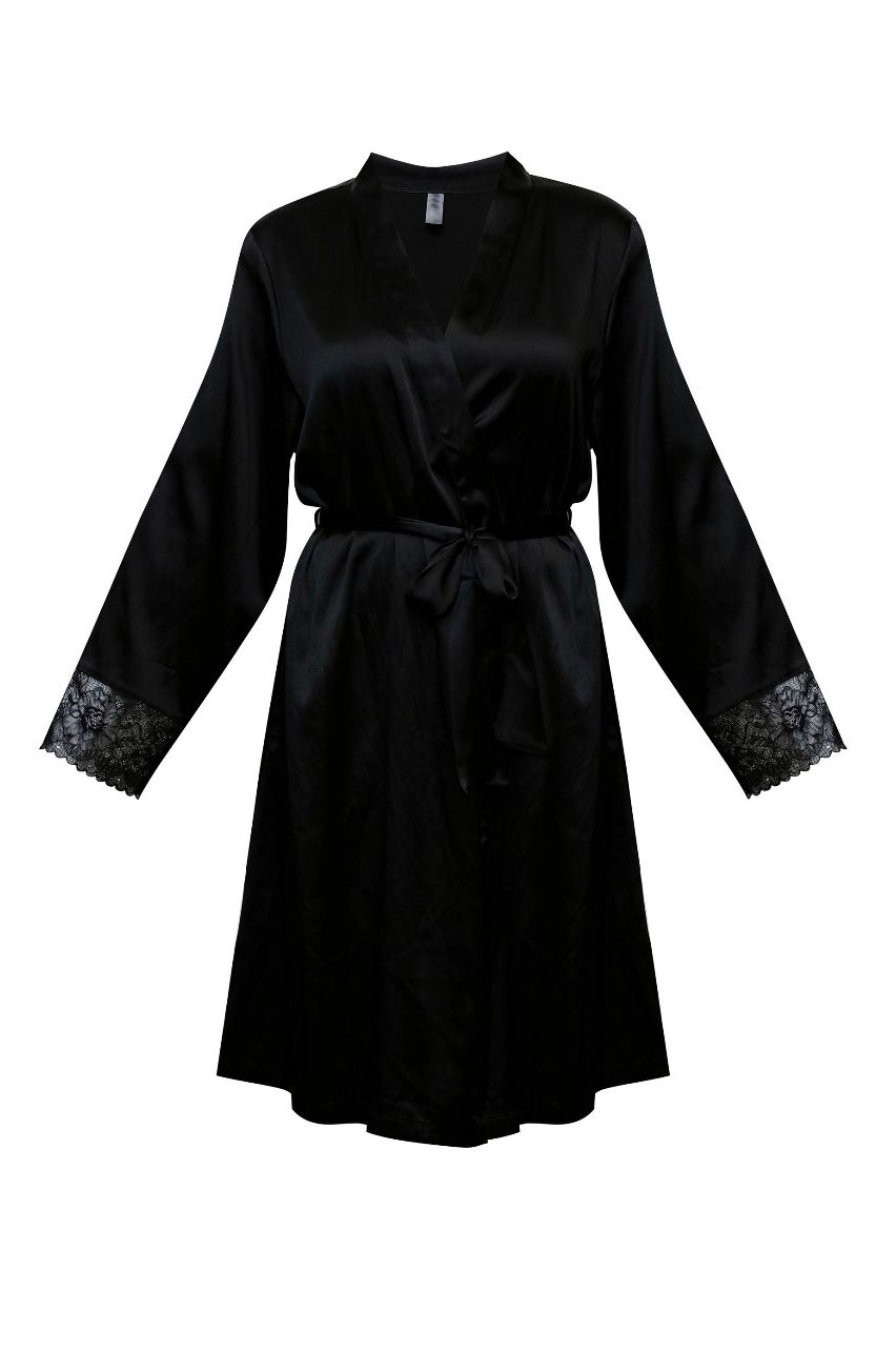 Siidist kimono-hommikumantel Pure Line Black